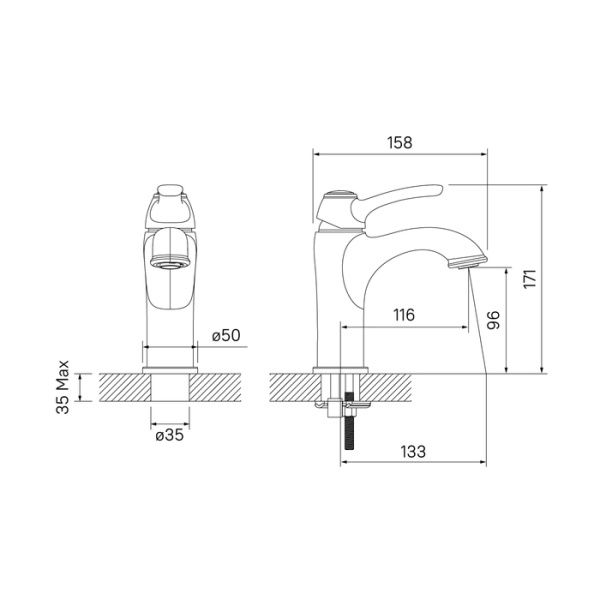 Смеситель для раковины, Oldie, IDDIS, OLDBR00i01, бронза
